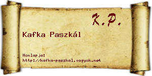 Kafka Paszkál névjegykártya